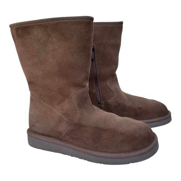 UGG Mid Suede Boot Chestnut Celvin 1118957 Zip Shearling Winter Women’s Size 10 - Picture 6 of 16